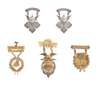 [MILITARIA]. 5 medals rewarded for competing in the 7th and 13th New York Regiment's Athletic Games.