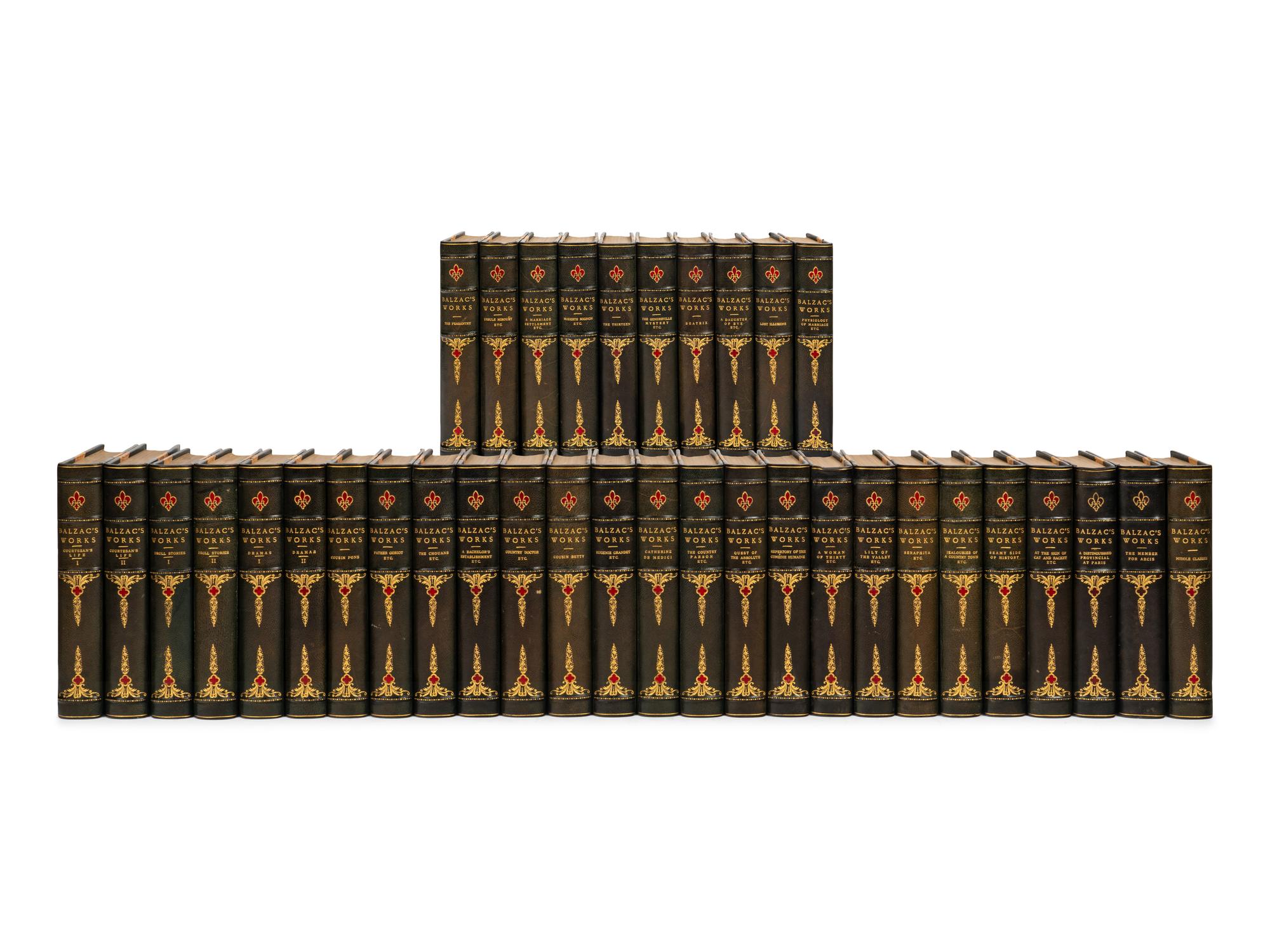 BALZAC, Honore de. The Novels and Dramas . New York: Croscup & Holby Company,1905.