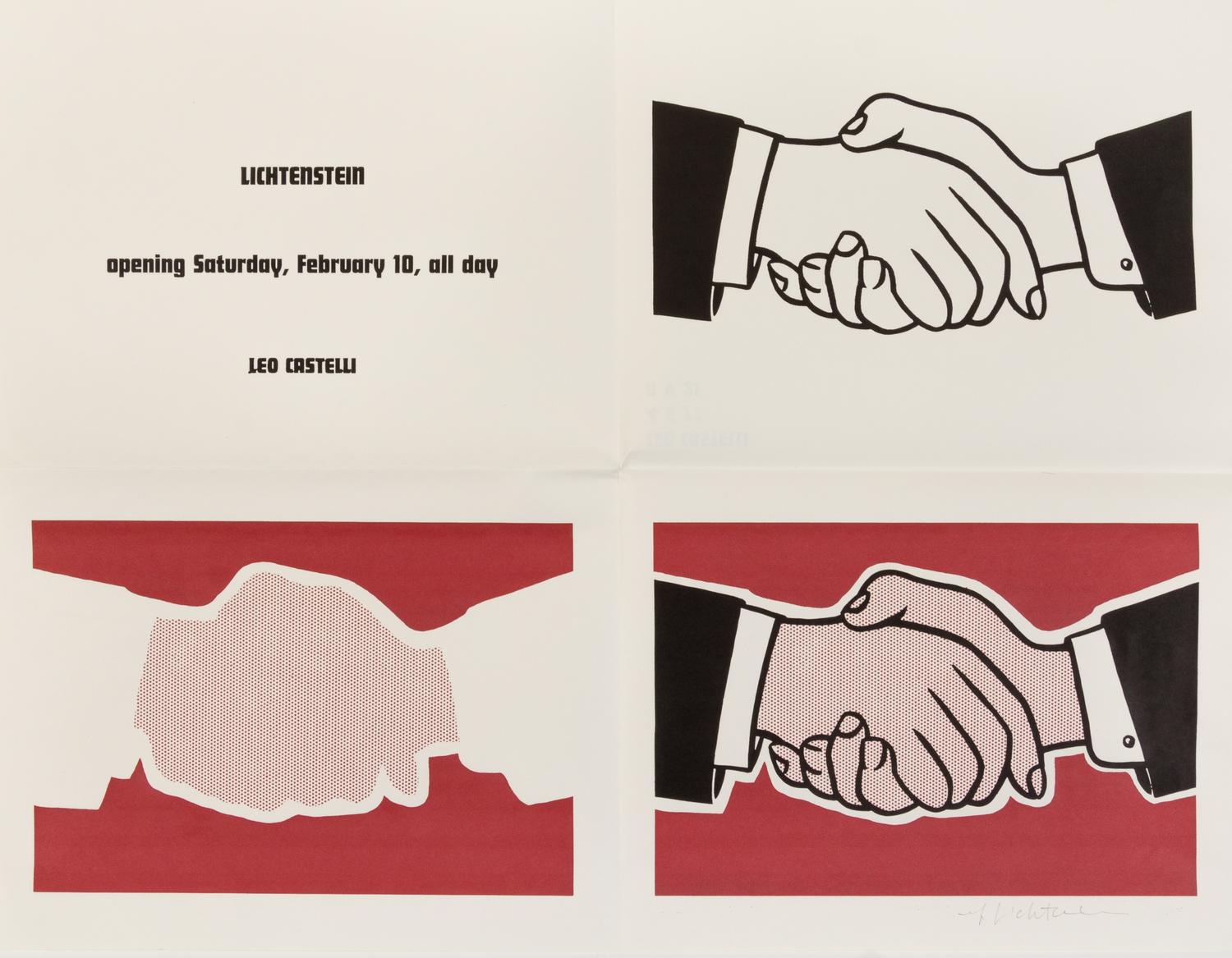 Roy Lichtenstein, (American, 1923-1997), Castelli Handshake Poster, 1962