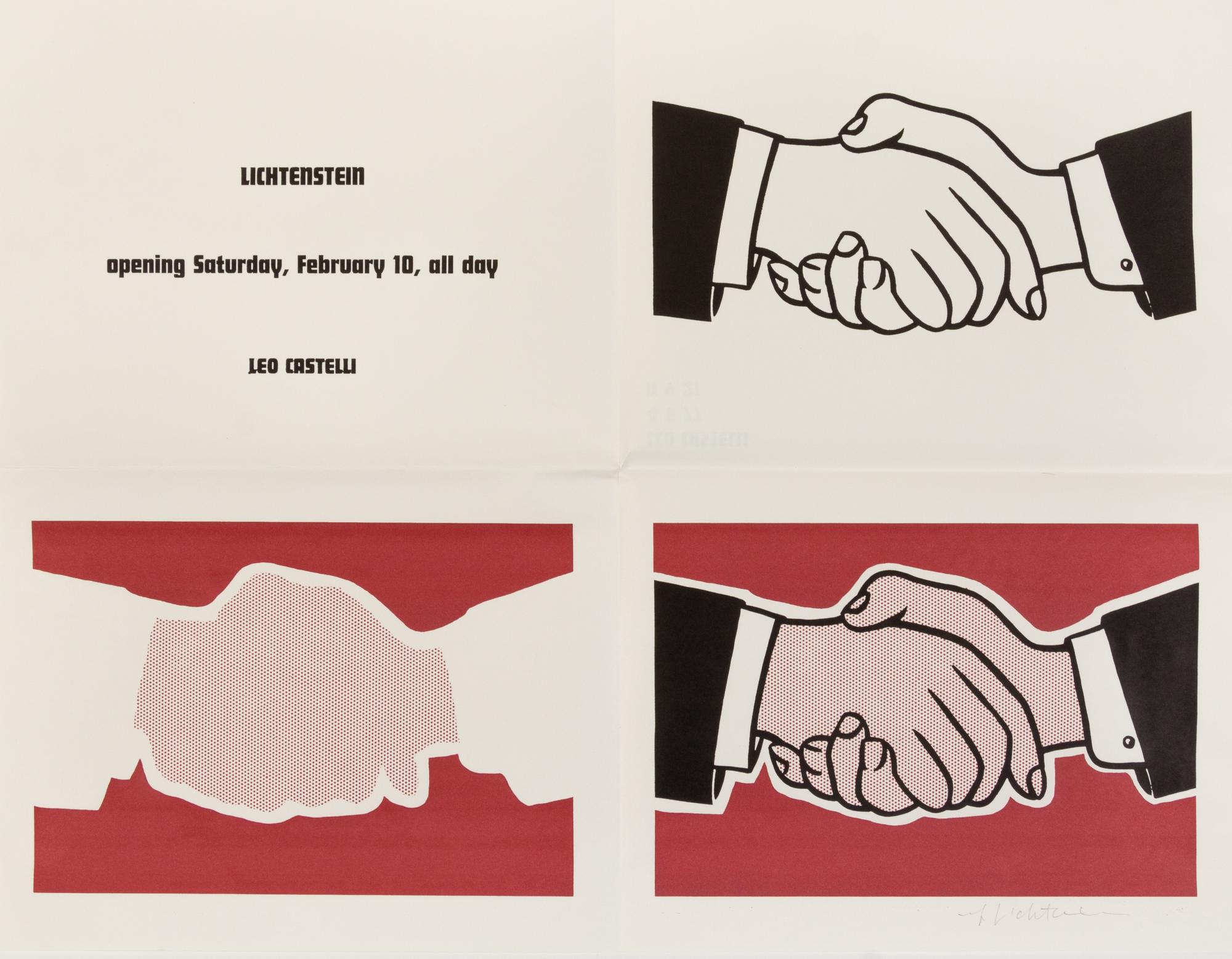 Roy Lichtenstein, (American, 1923-1997), Castelli Handshake Poster, 1962