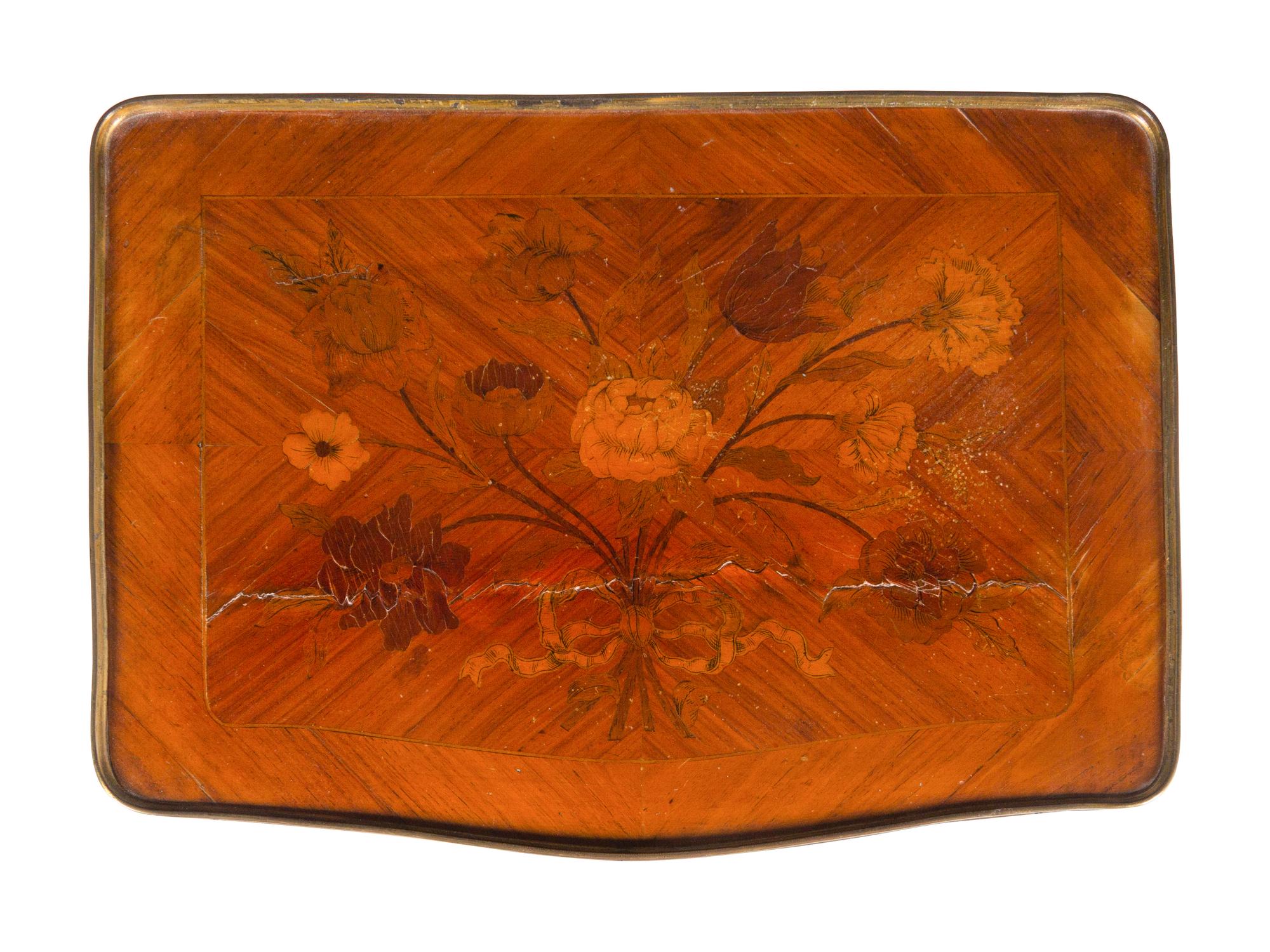 A Louis XV Style Marquetry Table en Chiffonnière