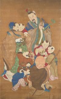 A Chinese 'Immortals' Painting, 19th Century 清 神仙像