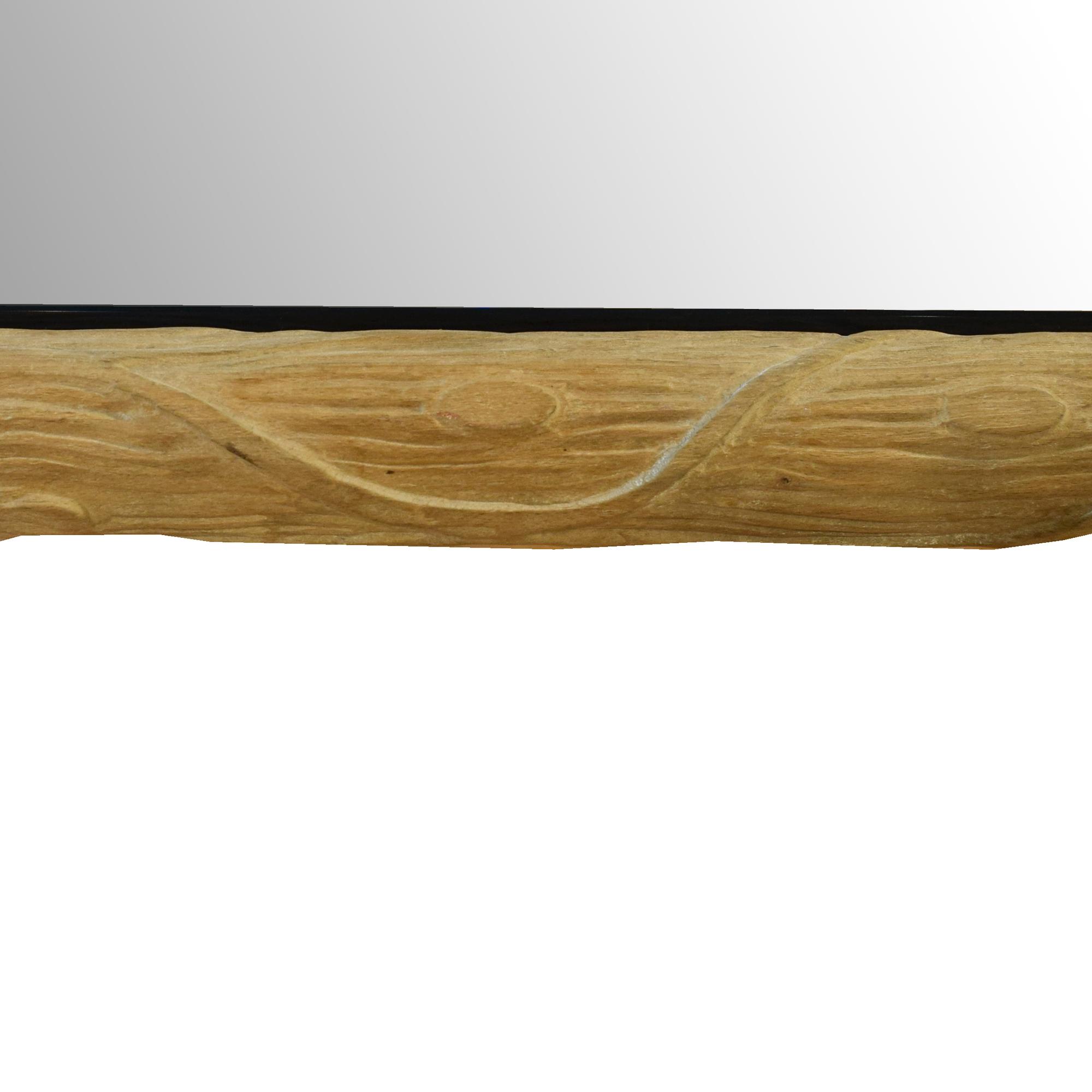 A Carved Wood Faux Bois Table 66.5" W x 53" D x 28.5" H — France, Mid-20th Century