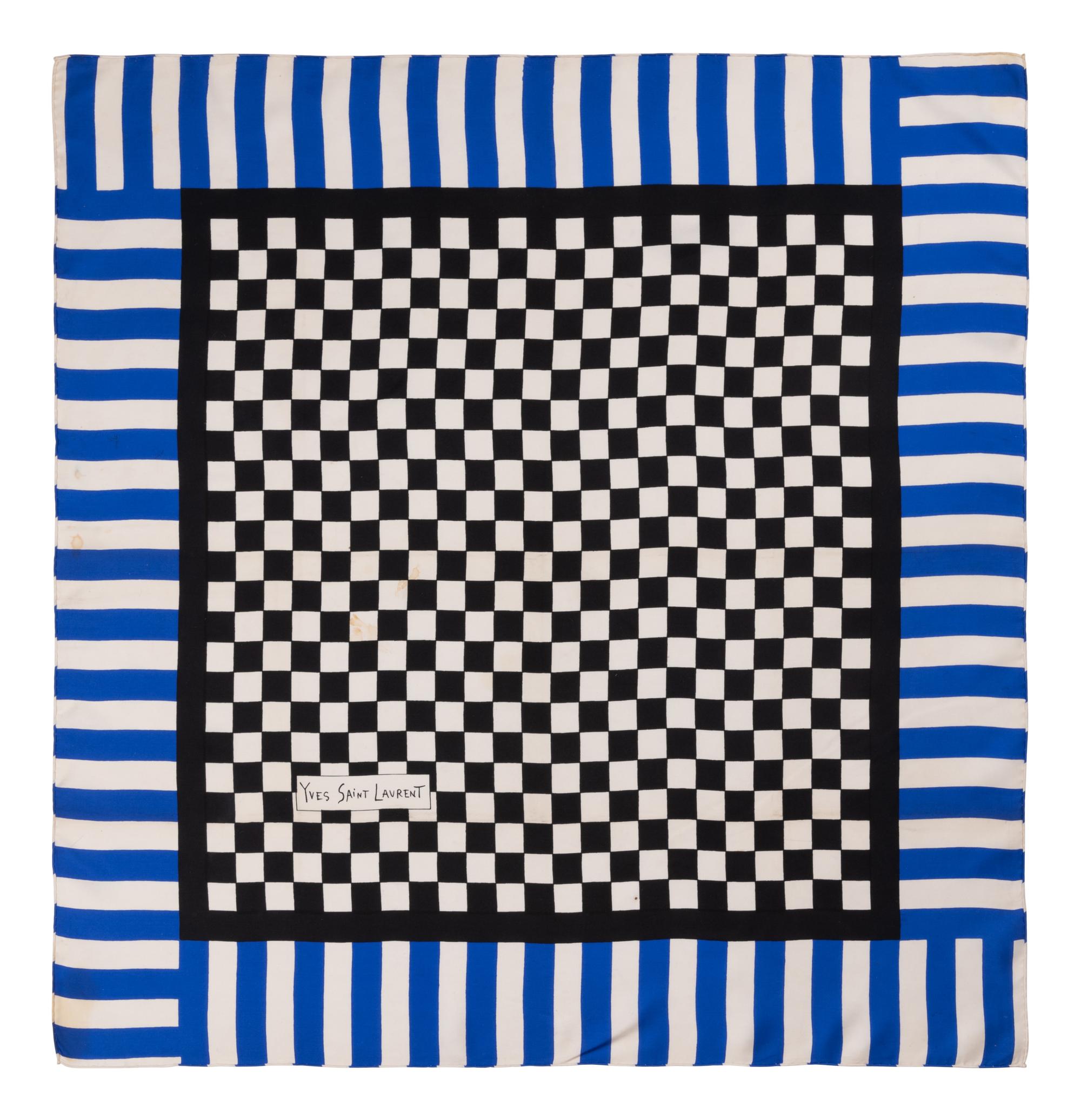 Six Silk Scarves: Three Yves Saint Laurent, One Valentino, and One Chanel, 1980-2000s