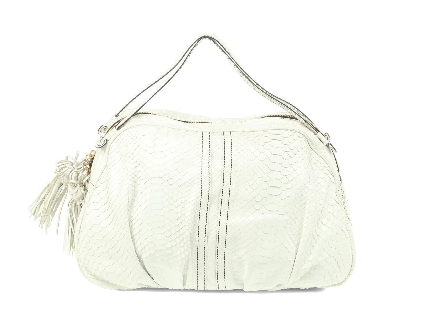 Valentino White Python Tote