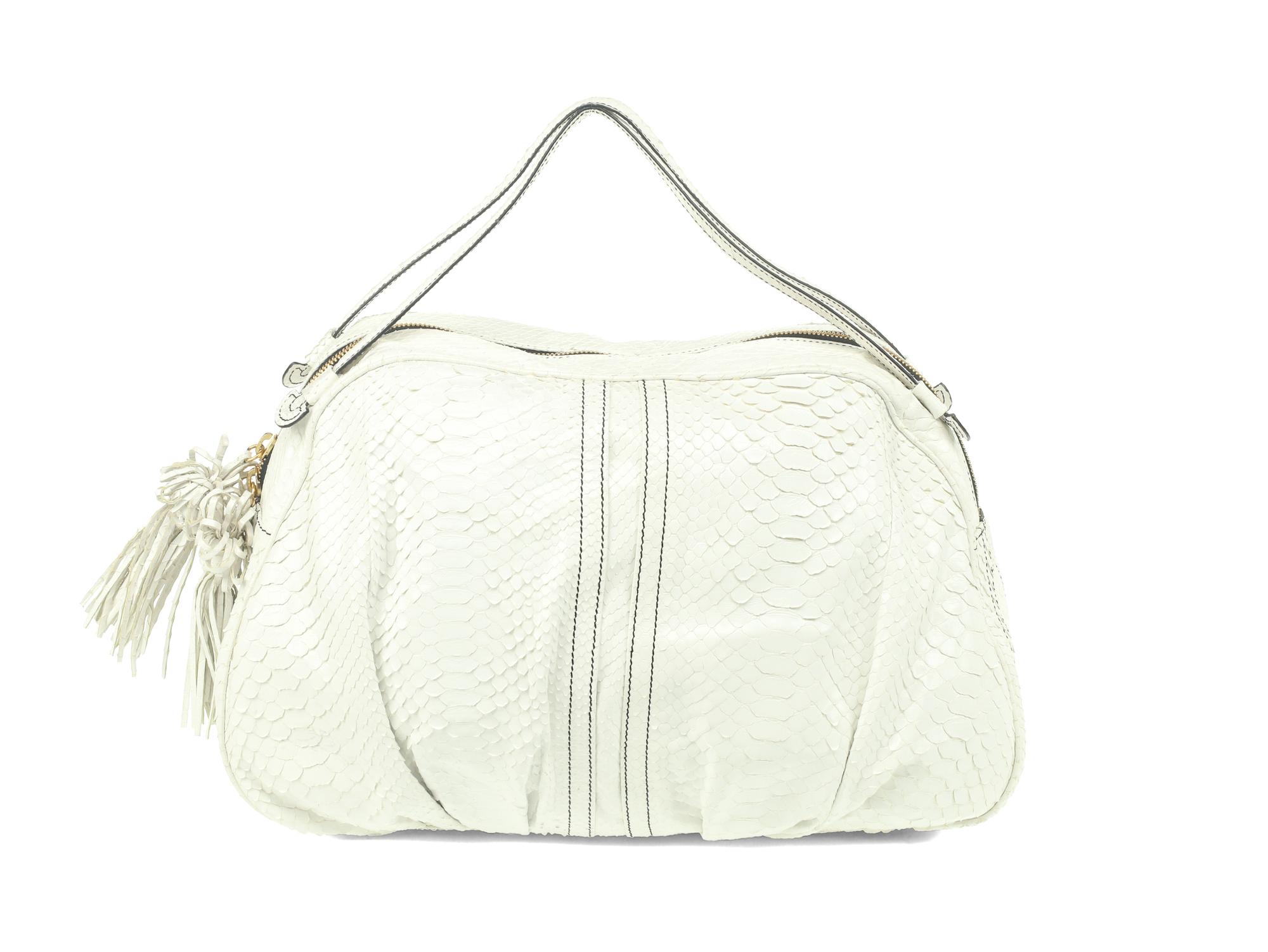 Valentino White Python Tote