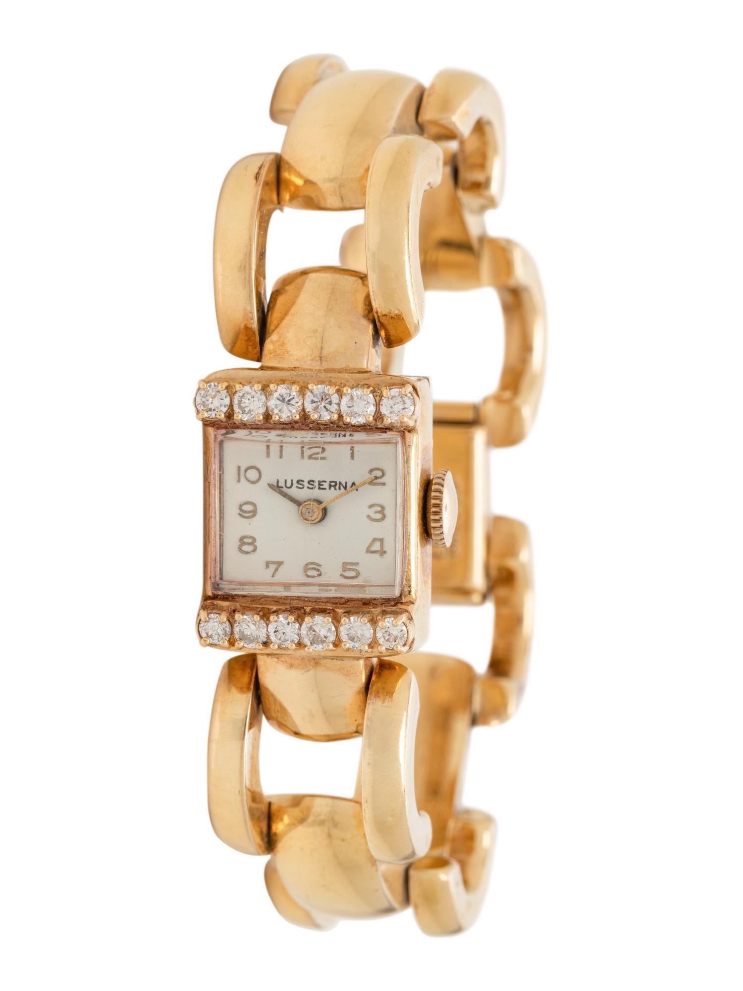 LUSSERNIA, 14K YELLOW GOLD AND DIAMOND WATCH