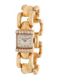 LUSSERNIA, 14K YELLOW GOLD AND DIAMOND WATCH