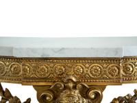 A Pair of Neoclassical Style Giltwood Marble-Top Console Tables — 19th Century