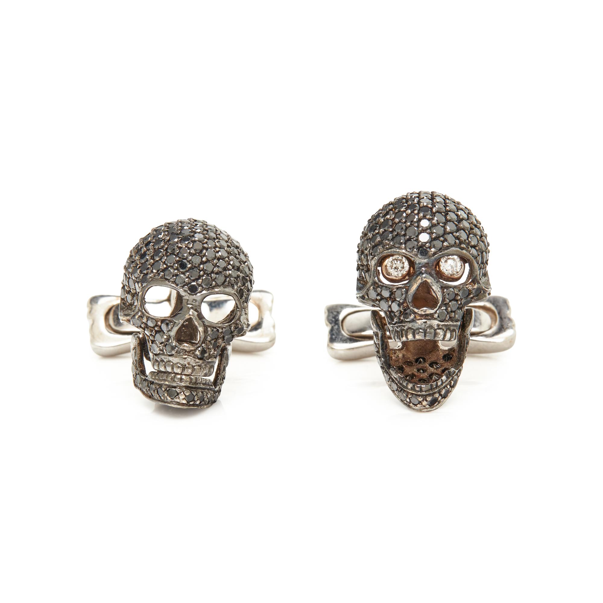 DEAKIN & FRANCIS, DIAMOND SKULL CUFFLINKS