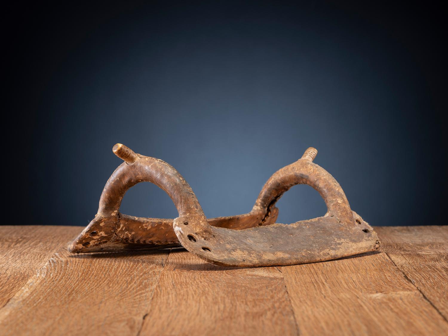 Comanche Child's Saddle Frame, with Decorated Antler Horn