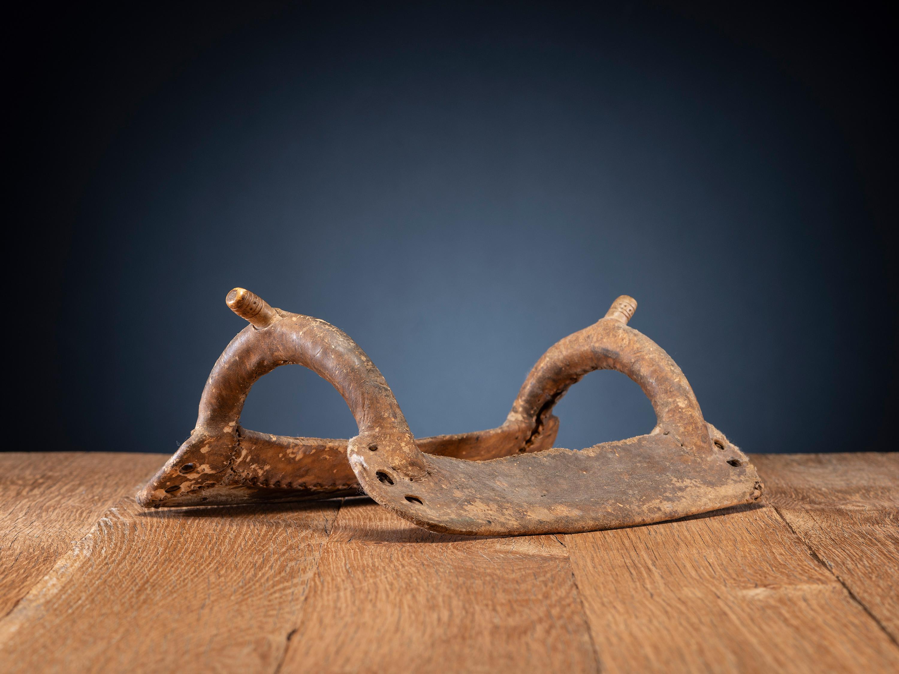 Comanche Child's Saddle Frame, with Decorated Antler Horn