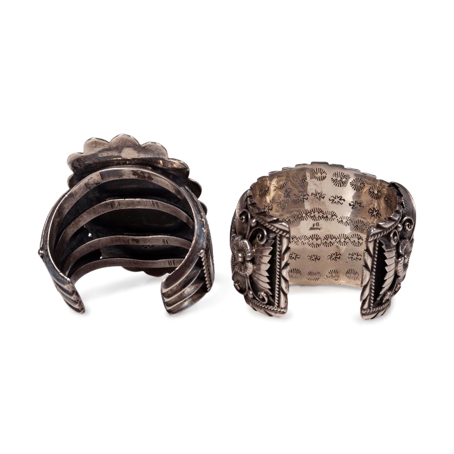 Navajo Silver and Turquoise Cuff Bracelets