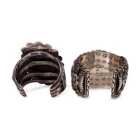 Navajo Silver and Turquoise Cuff Bracelets
