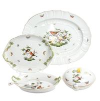 A Group of Six Herend Porcelain Serving Articles Width of first 18 inches.