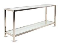 A John Boone Chromed Steel and Glass Console Table