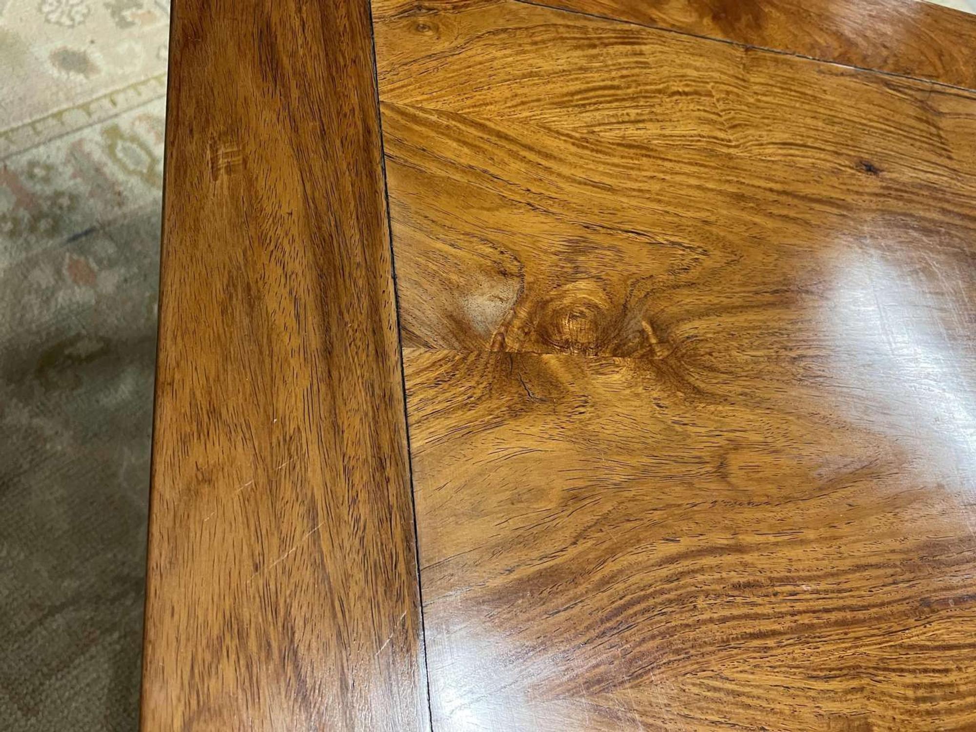 A Chinese Ming dynasty style carved hardwood low table 明式硬木矮方桌