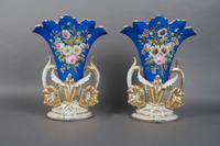 A Pair of Paris Porcelain Vases, Height 12 inches.