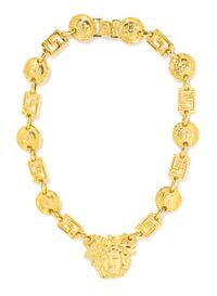 A Gianni Versace Greco Link Necklace with a Medusa Pendant, Length: 21.5"; Pendant: 1.5" x 1.75".
