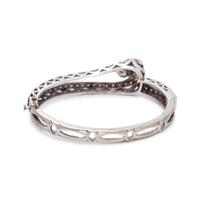 DIAMOND AND CULTURED PEARL BANGLE BRACELET