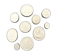 A Collection of Grand Tour Plaster Intaglios, Diameter of largest 2 3/4 inches.