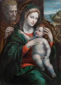 Carlo Caruson, (Italian, fl. 1876), Portrait of Holy Family, 1884 (After Giovanni Antonio Bazzi, Italian 1477-1549)