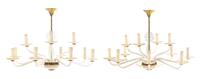 Venetian, SECOND HALF 20TH CENTURY, a pair of glass chandeliers