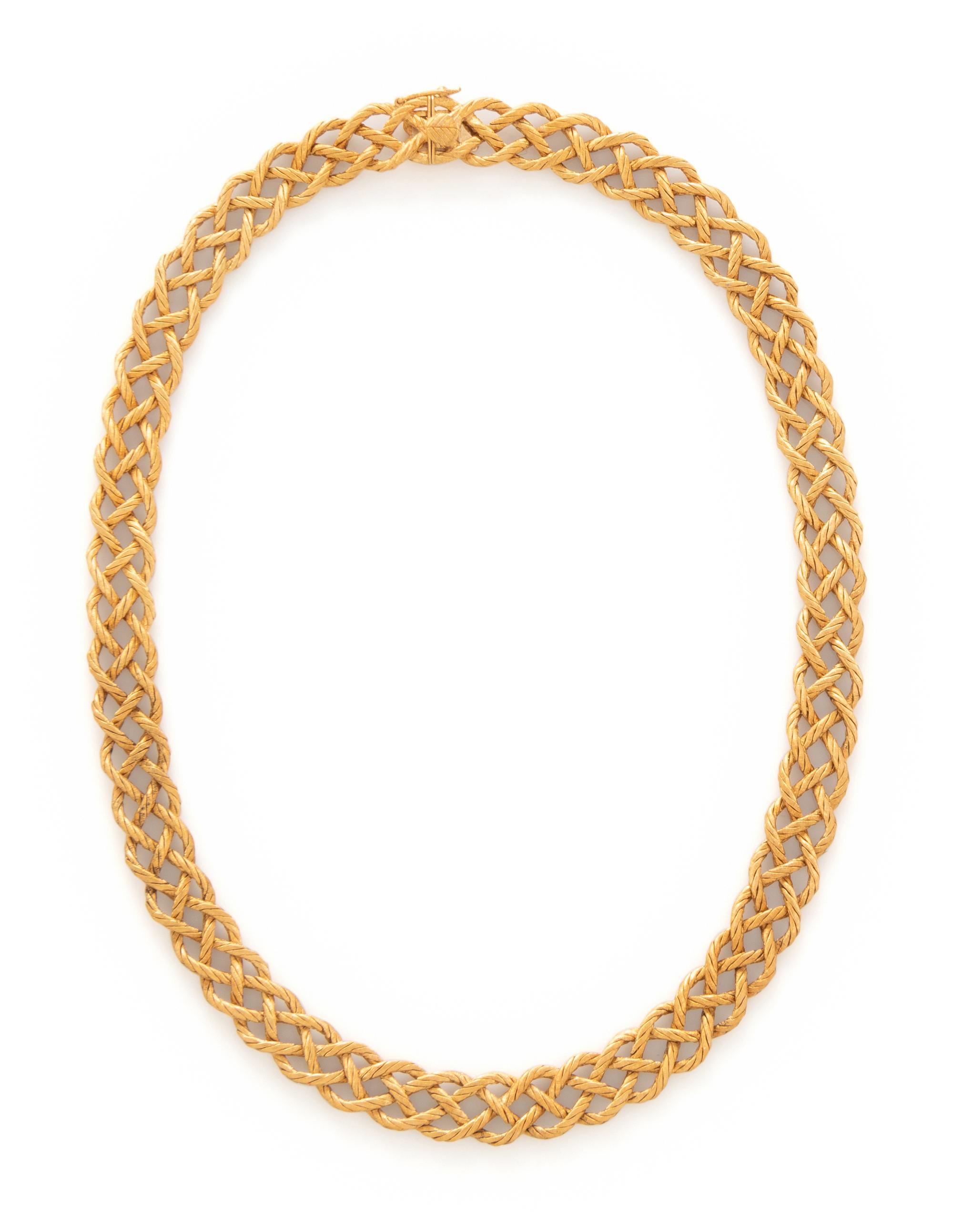 BUCCELLATI, YELLOW GOLD 'CREPE DE CHINE' NECKLACE