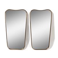 Made Goods, Style of Gio Ponti 2021 — Pair of contemporary brass-framed mirrors for Ardmore Home Design Inc.