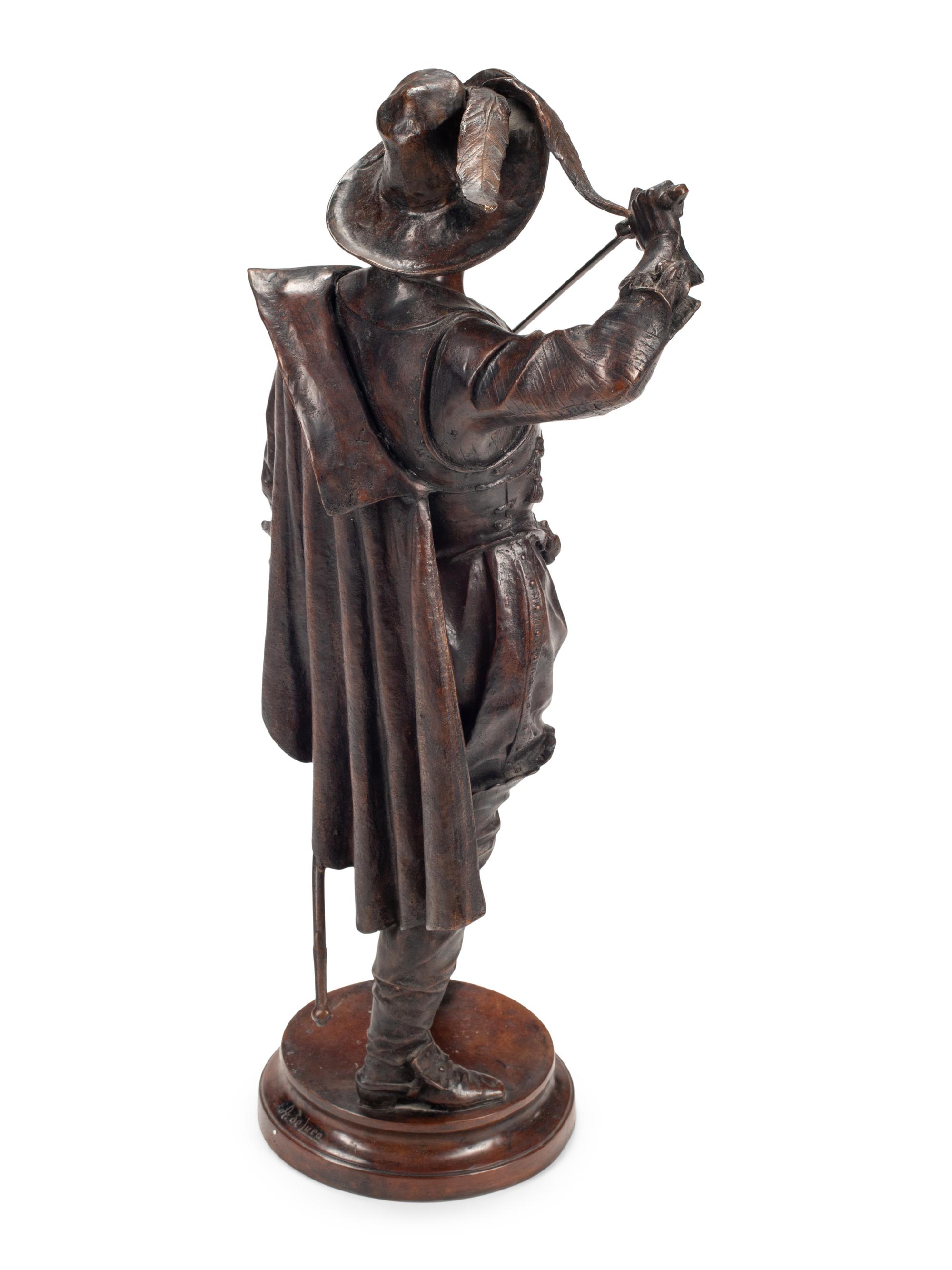 A Continental Bronze Figure of a Cavalier