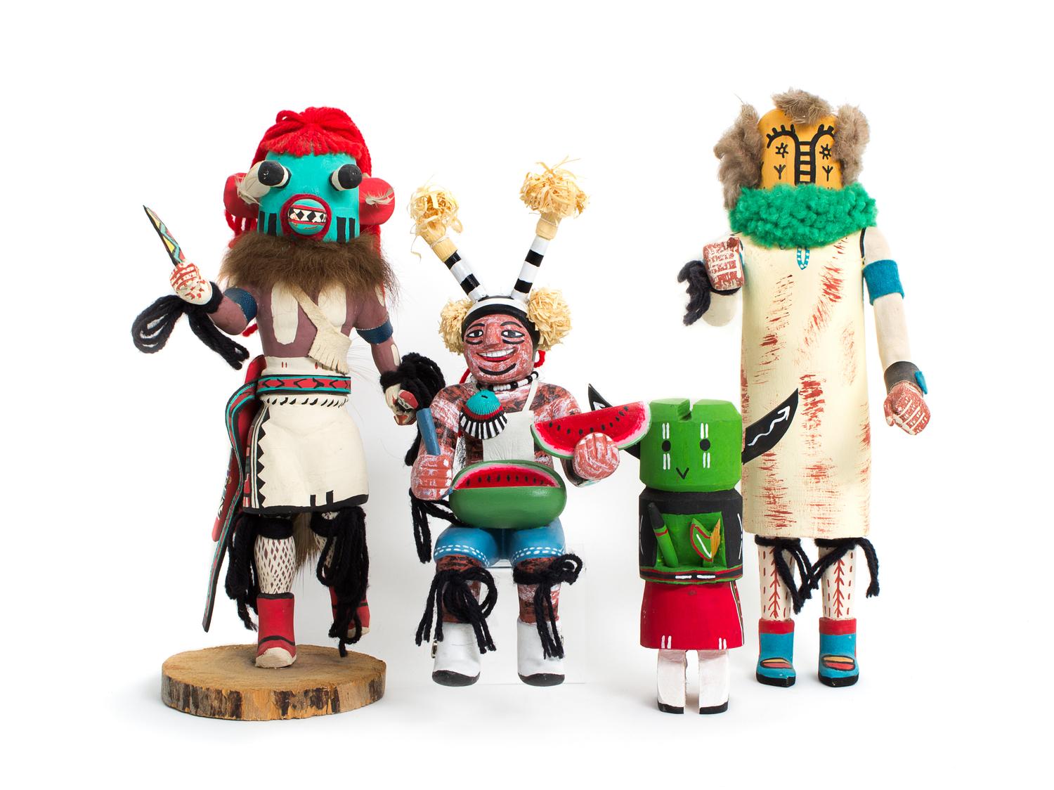 Eleven Hopi Kachinas Height of tallest 14 inches.