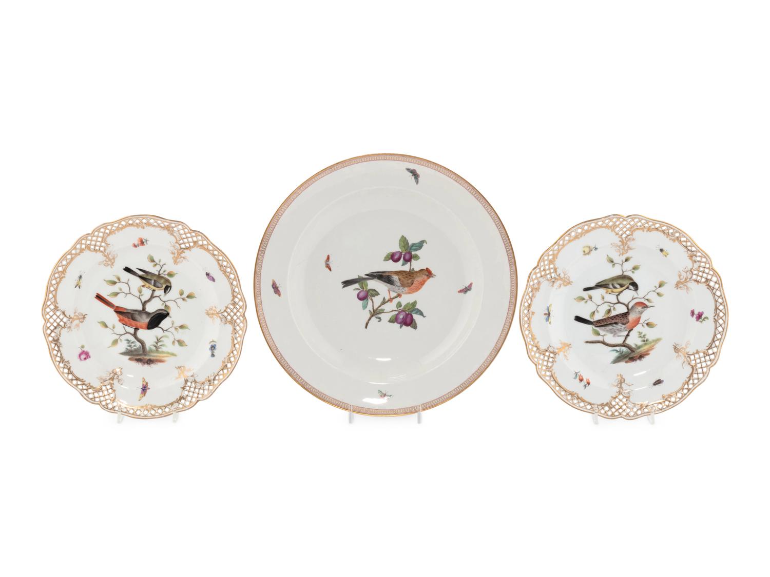 A Group of Three Berlin [K.P.M.] Porcelain Dishes