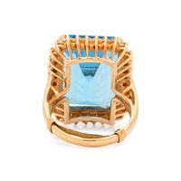 BLUE TOPAZ AND DIAMOND RING