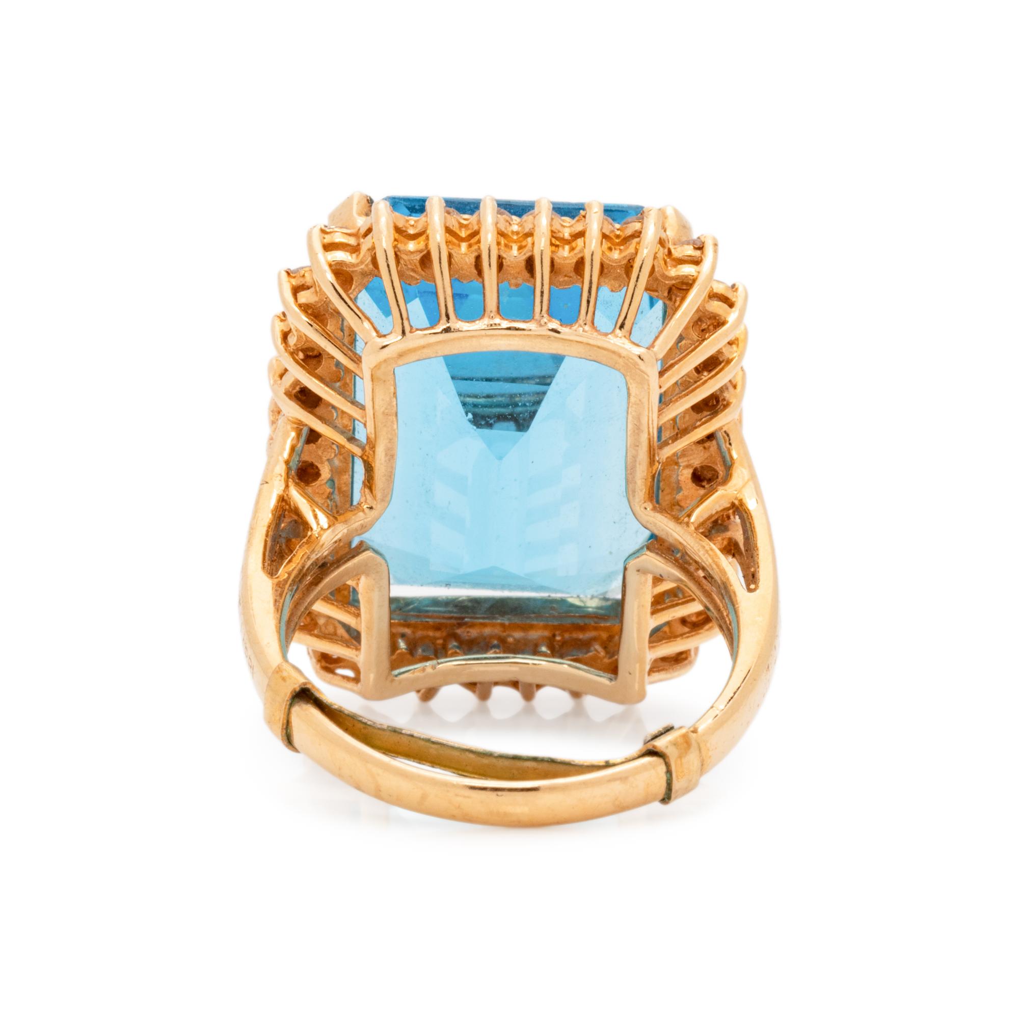 BLUE TOPAZ AND DIAMOND RING