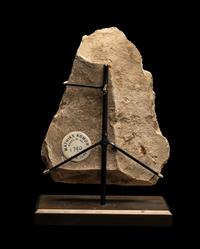 An Egyptian Limestone Ostracon with a Female Musician and Singing Goose