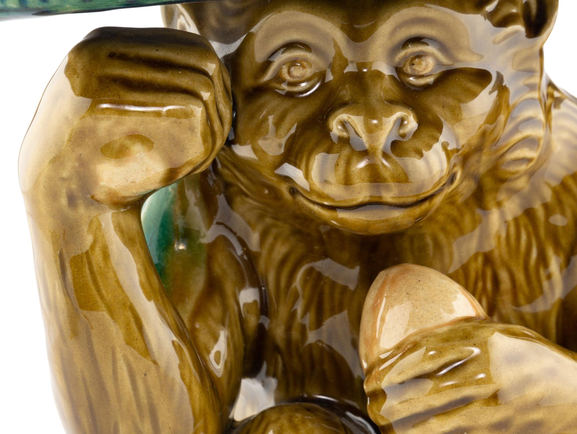 A Pair of Majolica Monkey Ornaments