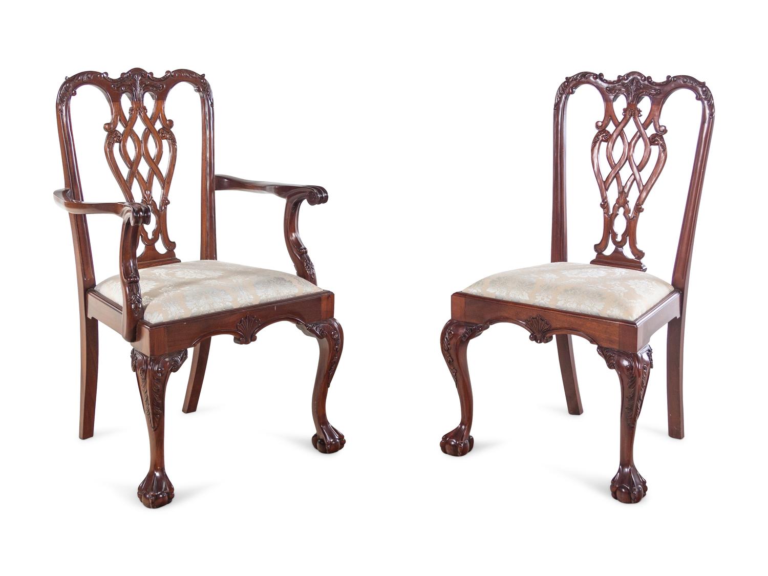 A Set of Ten George III Style Mahogany Dining Chairs
