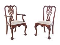 A Set of Ten George III Style Mahogany Dining Chairs