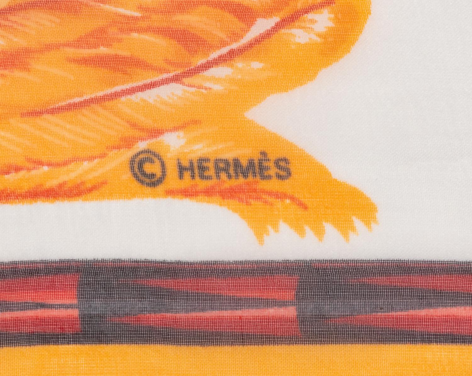 Three Hermès 90cm Silk Chiffon Scarves