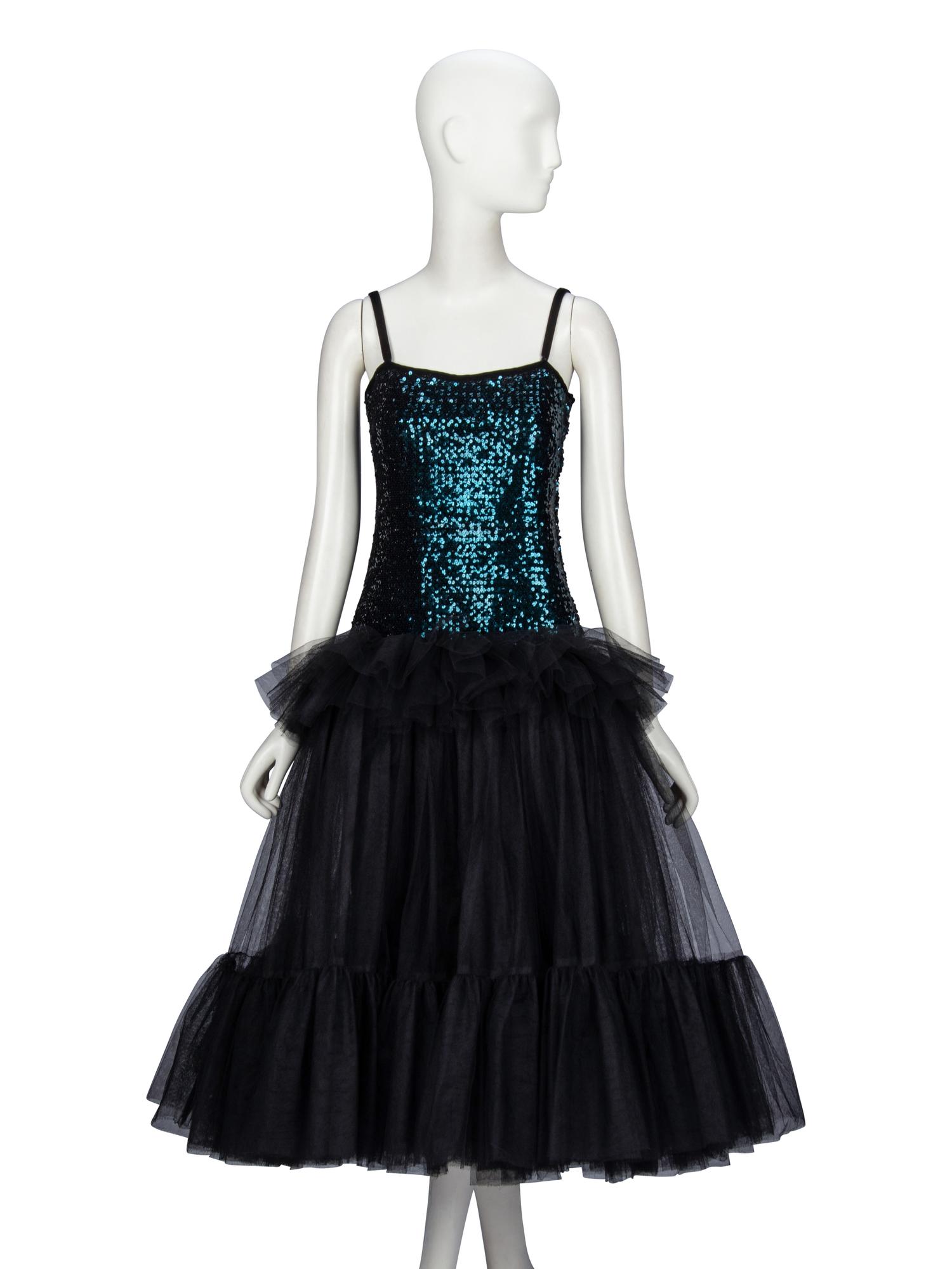 Saint Laurent Rive Gauche, Sequin & Tulle Cocktail Dress, 1983