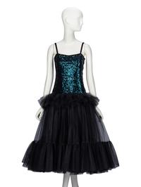 Saint Laurent Rive Gauche, Sequin & Tulle Cocktail Dress, 1983