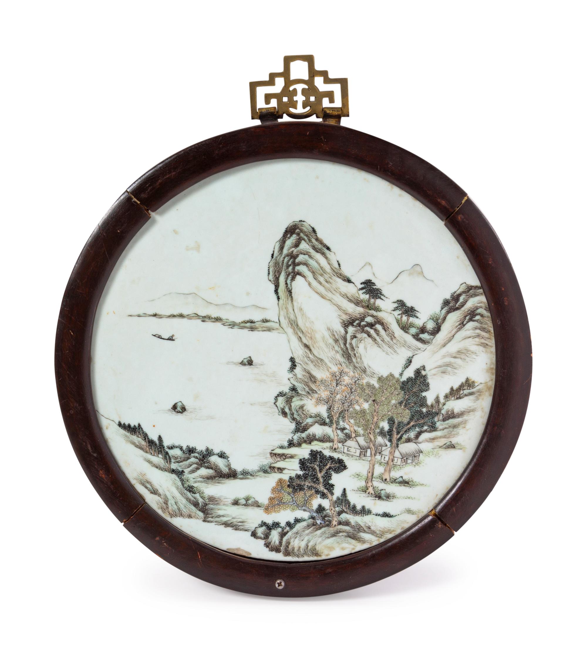 A Qianjiang Enameled Porcelain Wall Panel