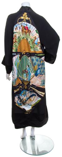 An Hermes Black Silk Kimono, Size 40.