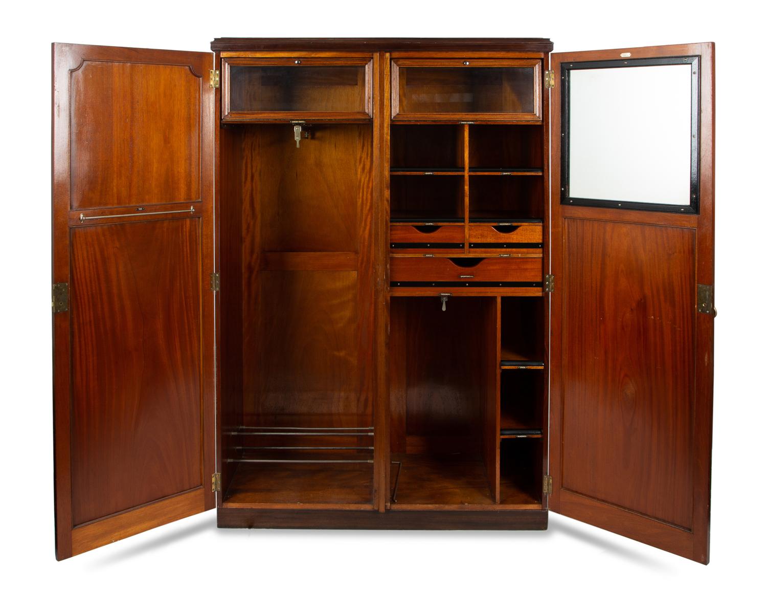 A Mahogany Fitted Gentleman's Wardrobe — EARLY 20TH CENTURY