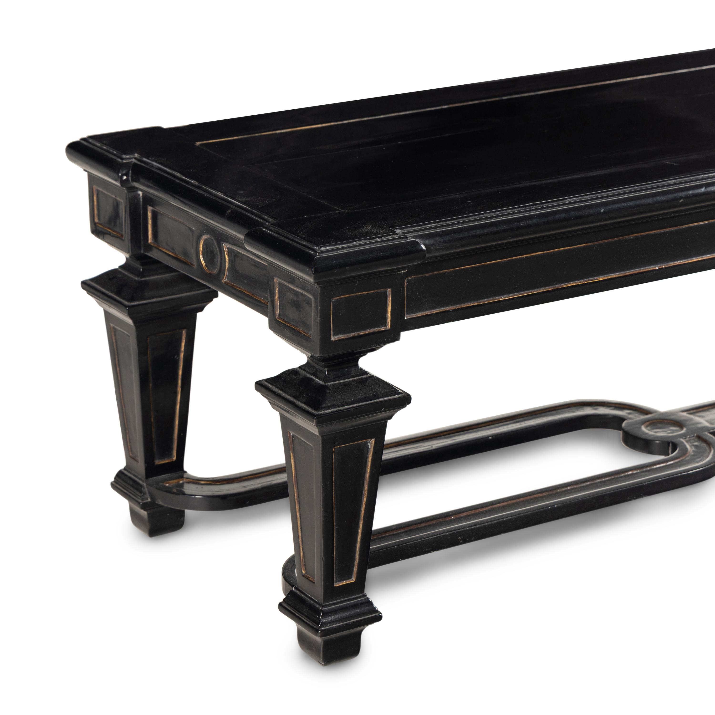A Michael Taylor Lacquered and Parcel Gilt Low Table