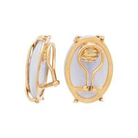 YELLOW GOLD AND BANDED AGATE CLIP EARRINGS