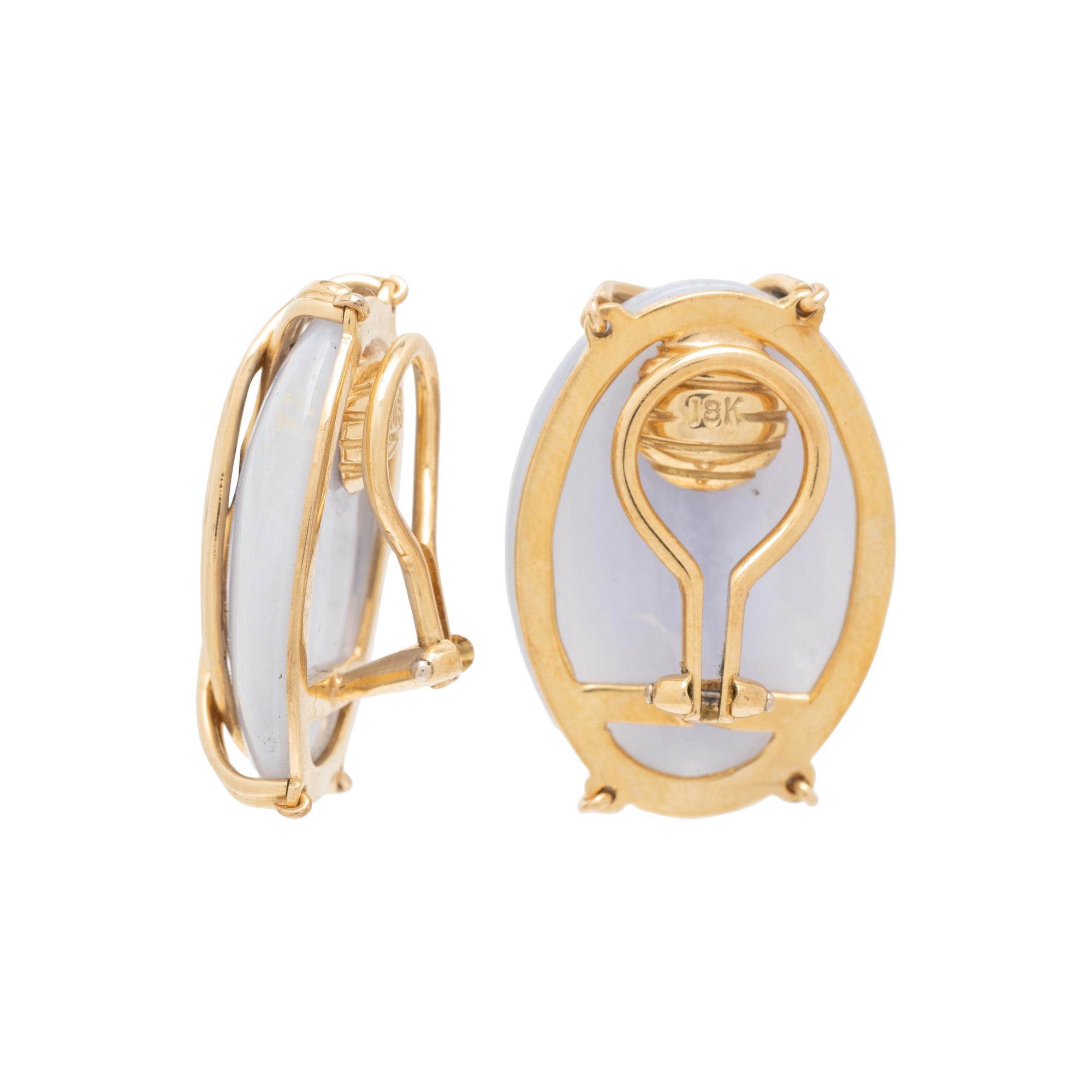 YELLOW GOLD AND BANDED AGATE CLIP EARRINGS