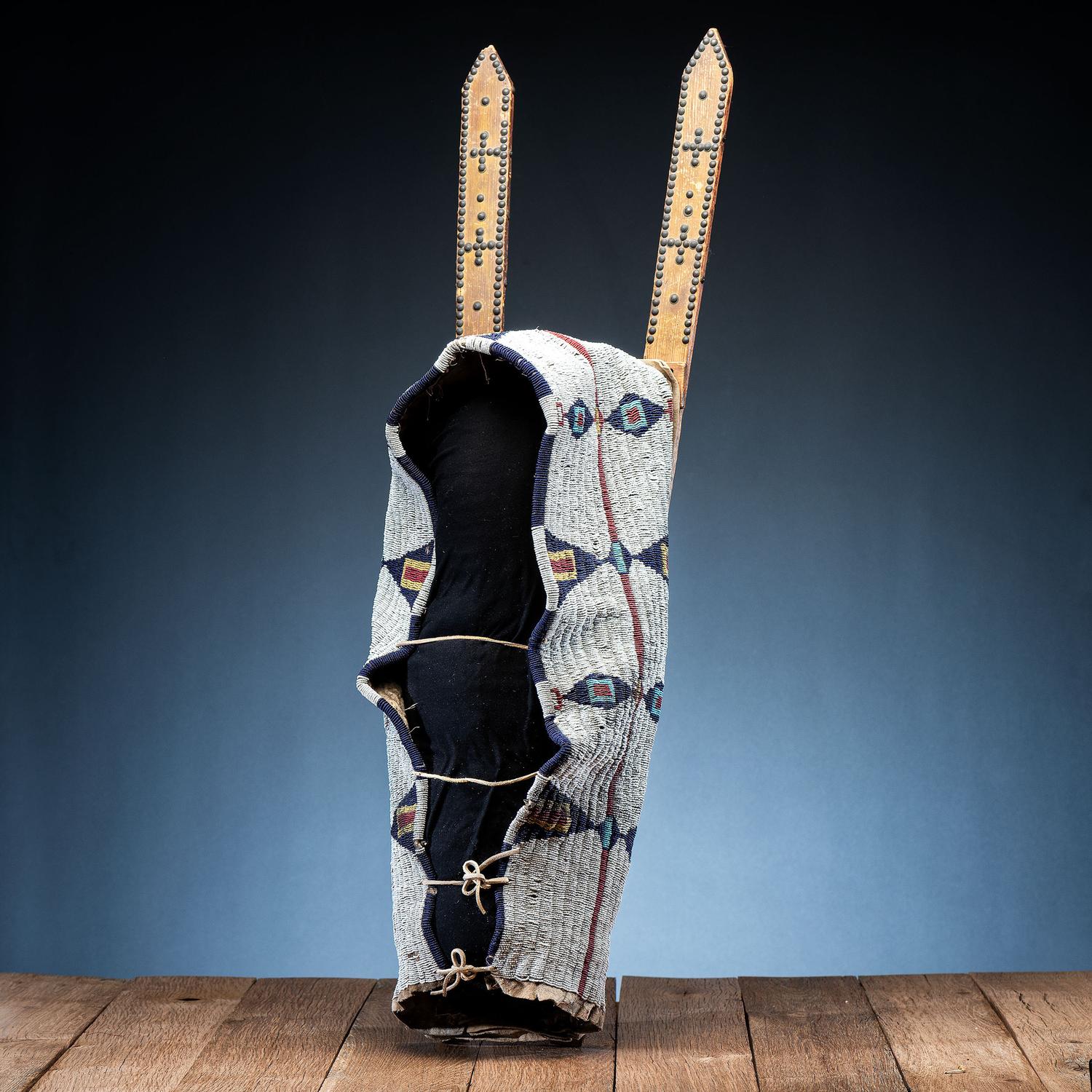 Cheyenne Child's Beaded Buffalo Hide Cradle