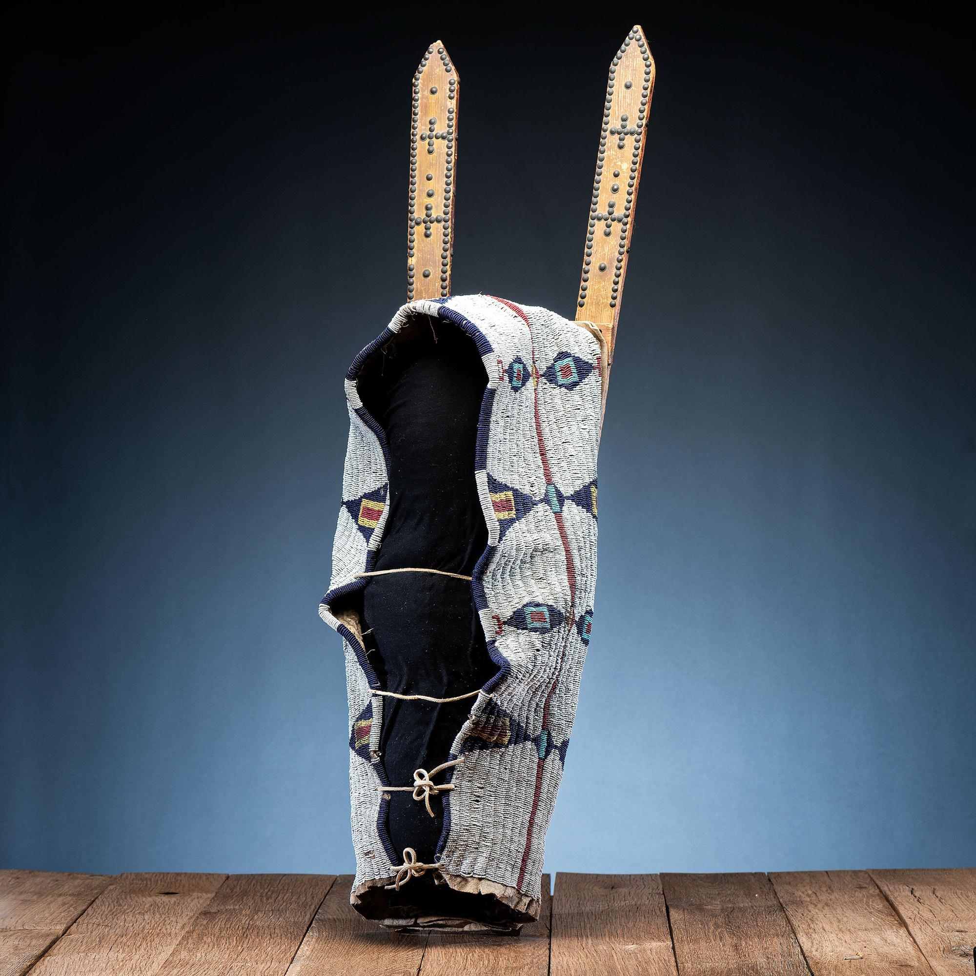 Cheyenne Child's Beaded Buffalo Hide Cradle