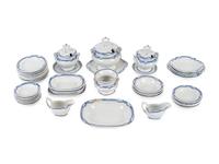 A 42-Piece English Opaque Blue and White Porcelain Miniature Tea Set — 19TH CENTURY